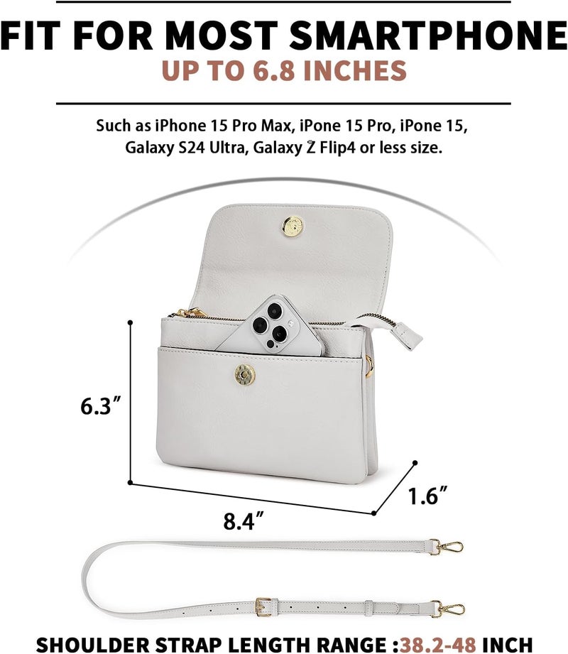 CHOLISS Small Crossbody Bags for Women, Vegan Leather Cell Phone Purse, Mini Travel Purse with Adjustable Strap Womens Gifts - Image 3